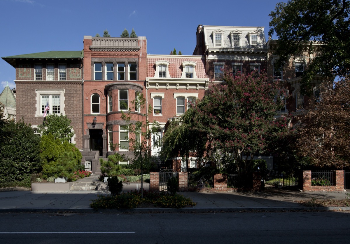 Classic red-brick Victorian rowhouses on 16th Street NW, one of the top markets for selling mortgage notes in Washington DC with Amerinote Xchange